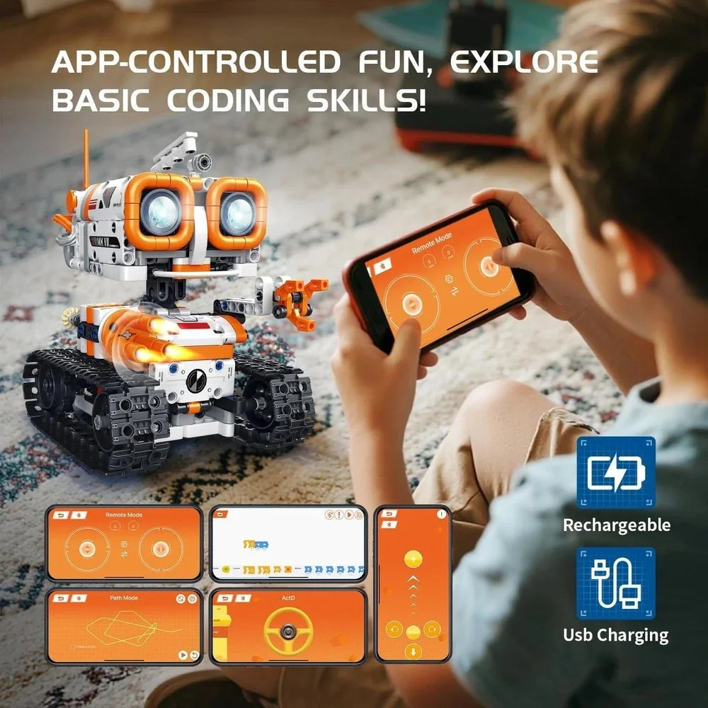 Pivonax 5-in-1 STEM Robot Building Toy Kit RC App Control 560 Pcs FC9016